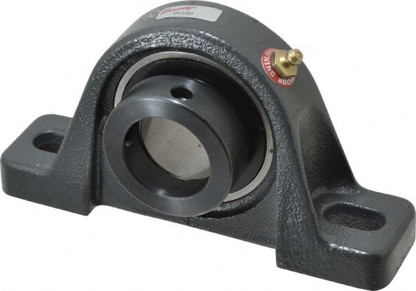 Browning - 1-7/16" ID, 6-3/4" OAL x 3-5/8" OAH Pillow Block - 3,493 Lb Static Cap, 5,782 Lb Dyn Cap, 5" Btw Mnt Hole Ctrs, 1-13/16" Base-to-Ctr Ht, Cast Iron - Exact Tooling