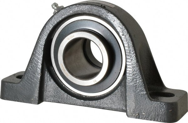 Browning - 1-1/2" ID, 7-1/8" OAL x 3-15/16" OAH Pillow Block - 4,467 Lb Static Cap, 7,340 Lb Dyn Cap, 5-3/8" Btw Mnt Hole Ctrs, 1-15/16" Base-to-Ctr Ht, Cast Iron - Exact Tooling