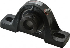 Browning - 3/4" ID, 5" OAL x 2-15/32" OAH Pillow Block - 1,444 Lb Static Cap, 2,611 Lb Dyn Cap, 3-25/32" Btw Mnt Hole Ctrs, 1-1/4" Base-to-Ctr Ht, Cast Iron - Exact Tooling