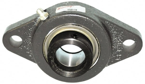 Browning - 1-1/2" ID, 6-3/4" OAL x 4-1/8" OAH 2-Bolt Flange - 4,467 Lb Static Cap, 7,340 Lb Dyn Cap, 5-21/32" Btw Mnt Hole Ctrs, Cast Iron - Exact Tooling