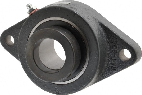 Browning - 1-1/2" ID, 6-3/4" OAL x 4-1/8" OAH 2-Bolt Flange - 4,467 Lb Static Cap, 7,340 Lb Dyn Cap, 5-21/32" Btw Mnt Hole Ctrs, Cast Iron - Exact Tooling