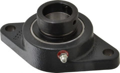Browning - 1-1/4" ID, 5-9/16" OAL x 3-1/8" OAH 2-Bolt Flange - 2,567 Lb Static Cap, 4,381 Lb Dyn Cap, 4-19/32" Btw Mnt Hole Ctrs, Cast Iron - Exact Tooling