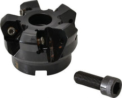 Kennametal - 2" Cut Diam, 3" Arbor Hole, 4.51mm Max Depth of Cut, 45° Indexable Chamfer & Angle Face Mill - 5 Inserts, HNGJ 535-GD Insert, Right Hand Cut, 5 Flutes, Through Coolant, Series KSHR - Exact Tooling