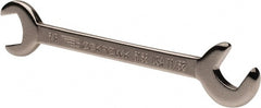 Blackhawk by Proto - 3/8" x 11/32" Standard Ignition Open End Wrench - 3-13/16" OAL, Double End, Satin Finish, 15° & 60° Head Angle - Exact Tooling