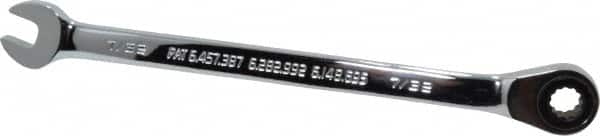 Blackhawk by Proto - 7/32" 12 Point Combination Wrench - 15° Head Angle, 5" OAL, Steel, Chrome Finish - Exact Tooling