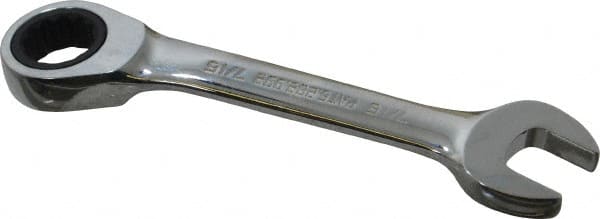 Blackhawk by Proto - 7/16" 12 Point Combination Wrench - 15° Head Angle, 4" OAL, Steel, Chrome Finish - Exact Tooling