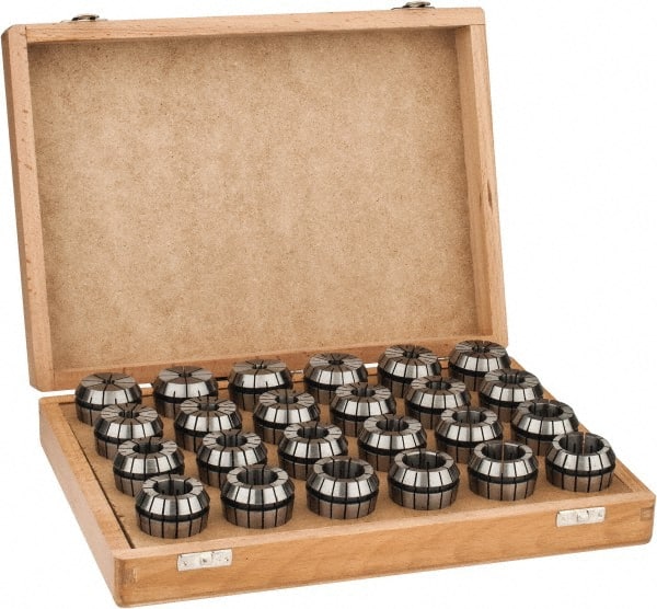 Parlec - 24 Piece, 9/32" to 1" Capacity, ER Collet Set - Series ER40 - Exact Tooling
