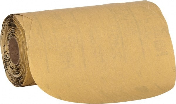 3M - 6" Diam, 400 Grit Aluminum Oxide Adhesive PSA Disc - Extra Fine Grade, Yellow, C Weighted Backing, Flexible, Use with Random Orbital Sanders - Exact Tooling