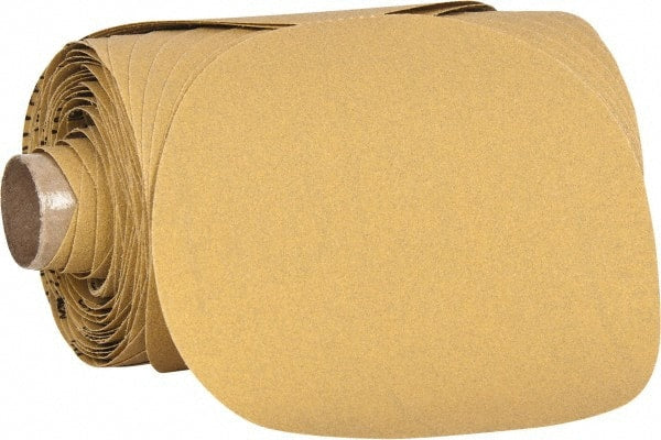 3M - 5" Diam, 150 Grit Aluminum Oxide Adhesive PSA Disc - Very Fine Grade, Yellow, C Weighted Backing, Flexible, Use with Random Orbital Sanders - Exact Tooling