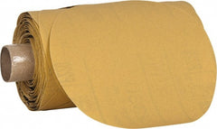 3M - 5" Diam, 220 Grit Aluminum Oxide Adhesive PSA Disc - Very Fine Grade, Yellow, C Weighted Backing, Flexible, Use with Random Orbital Sanders - Exact Tooling