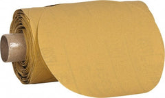 3M - 5" Diam, 320 Grit Aluminum Oxide Adhesive PSA Disc - Extra Fine Grade, Yellow, C Weighted Backing, Flexible, Use with Random Orbital Sanders - Exact Tooling