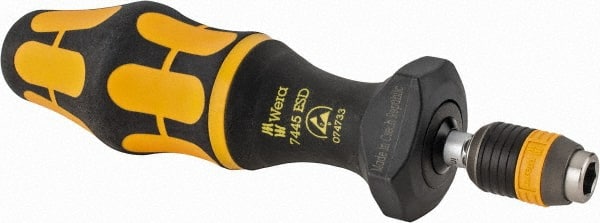 Wera - 1 Piece, 2-1/2 to 11-1/2 In/Lb, Adjustable Torque Limiting Screwdriver - 1/4" Drive - Exact Tooling