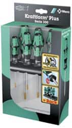 Wera - 6 Piece Torx Screwdriver Set - Bit Sizes: Torx T10, T15, T20, T25, T30 & T40 - Exact Tooling