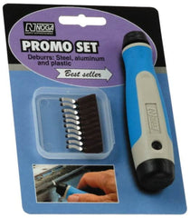 Noga - 10 Piece High Speed Steel Blade Hand Deburring Tool Set - N1 Blades, For Holes, Straight Edge, Curved Edge - Exact Tooling