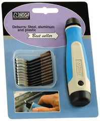Noga - 10 Piece High Speed Steel Blade Hand Deburring Tool Set - S10 Blades, For Holes, Straight Edge, Curved Edge - Exact Tooling