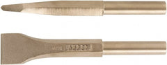 Ampco - 2-1/2" Head Width, 9" OAL, 3/4" Shank Diam, Scaling Chisel - Round Drive, Round Shank - Exact Tooling