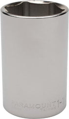 Paramount - 1-1/2", 1/2" Drive, Deep Hand Socket - 6 Points, 3-1/2" OAL, Steel, Chrome Finish - Exact Tooling