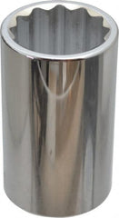 Paramount - 1-5/16", 1/2" Drive, Deep Hand Socket - 12 Points, 3-1/2" OAL, Steel, Chrome Finish - Exact Tooling