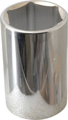 Paramount - 1-7/16", 1/2" Drive, Deep Hand Socket - 6 Points, 3-1/2" OAL, Steel, Chrome Finish - Exact Tooling