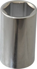 Paramount - 1-5/16", 1/2" Drive, Deep Hand Socket - 6 Points, 3-1/2" OAL, Steel, Chrome Finish - Exact Tooling