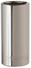 Paramount - 1-1/16", 1/2" Drive, Deep Hand Socket - 6 Points, 3-3/32" OAL, Steel, Chrome Finish - Exact Tooling