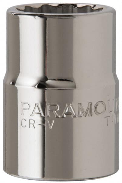 Paramount - 15/16", 3/4" Drive, Standard Hand Socket - 12 Points, 2" OAL, Chrome Finish - Exact Tooling