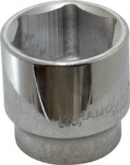 Paramount - 1-1/2", 1/2" Drive, Standard Hand Socket - 6 Points, 1-1/2" OAL, Steel, Chrome Finish - Exact Tooling