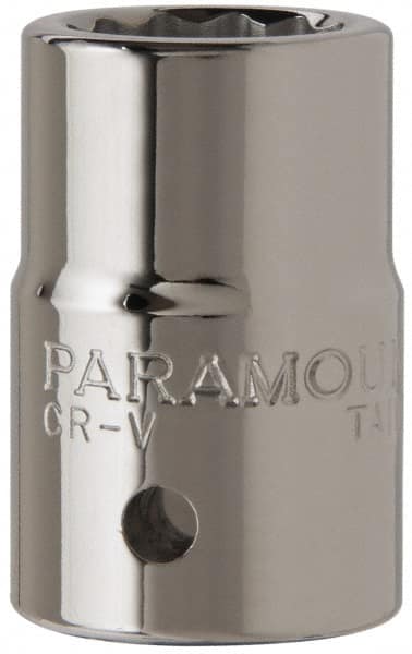 Paramount - 13/16", 3/4" Drive, Standard Hand Socket - 12 Points, 2" OAL, Chrome Finish - Exact Tooling