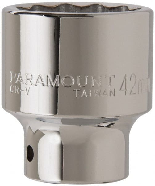 Paramount - 3/4" Drive, Standard Hand Socket - 12 Points, 2-29/32" OAL, Steel, Chrome Finish - Exact Tooling