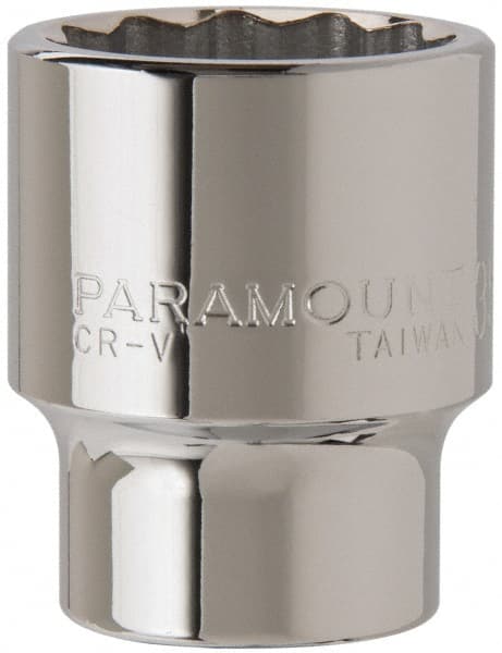 Paramount - 3/4" Drive, Standard Hand Socket - 12 Points, 2-5/8" OAL, Steel, Chrome Finish - Exact Tooling