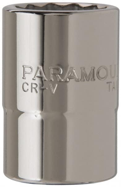 Paramount - 3/4" Drive, Standard Hand Socket - 12 Points, 2-13/64" OAL, Steel, Chrome Finish - Exact Tooling