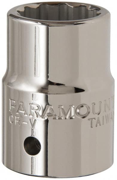 Paramount - 3/4" Drive, Standard Hand Socket - 12 Points, 2" OAL, Steel, Chrome Finish - Exact Tooling