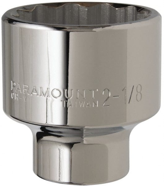 Paramount - 2-1/8", 3/4" Drive, Standard Hand Socket - 12 Points, 3-13/64" OAL - Exact Tooling