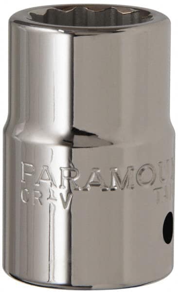 Paramount - 3/4" Drive, Standard Hand Socket - 12 Points, 2" OAL, Steel, Chrome Finish - Exact Tooling