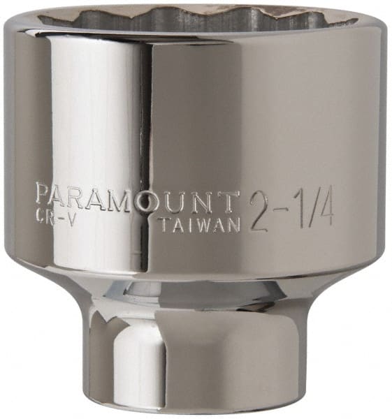 Paramount - 2-1/4", 3/4" Drive, Standard Hand Socket - 12 Points, 3-1/2" OAL - Exact Tooling
