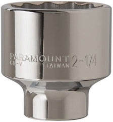 Paramount - 2-1/4", 3/4" Drive, Standard Hand Socket - 12 Points, 3-1/2" OAL - Exact Tooling