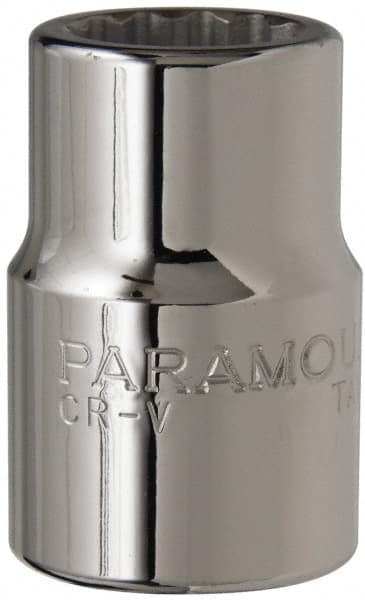 Paramount - 3/4" Drive, Standard Hand Socket - 12 Points, 2" OAL, Steel, Chrome Finish - Exact Tooling