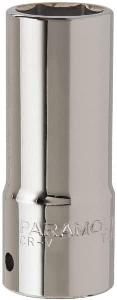 Paramount - 15/16", 3/4" Drive, Deep Hand Socket - 6 Points, 3-1/2" OAL, Steel, Chrome Finish - Exact Tooling