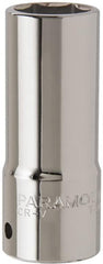 Paramount - 15/16", 3/4" Drive, Deep Hand Socket - 6 Points, 3-1/2" OAL, Steel, Chrome Finish - Exact Tooling