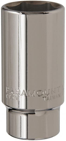 Paramount - 1-1/4", 3/4" Drive, Deep Hand Socket - 6 Points, 3-1/2" OAL, Steel, Chrome Finish - Exact Tooling