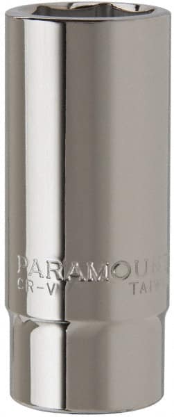 Paramount - 1-1/16", 3/4" Drive, Deep Hand Socket - 6 Points, 3-1/2" OAL, Steel, Chrome Finish - Exact Tooling