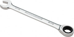 Paramount - 9/16" 12 Point Ratcheting Combination Wrench - 7-1/2" OAL, Chrome Vanadium Steel, Polished Finish - Exact Tooling