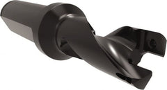 Allied Machine and Engineering - Series 16, 16 to 17mm Diam, 3/4" Diam Straight Shank with Flange, Helical Flute Spade Drill - 13/16" Max Depth, 2" Body Length, 4-1/32" OAL, Short Length, Through Coolant - Exact Tooling