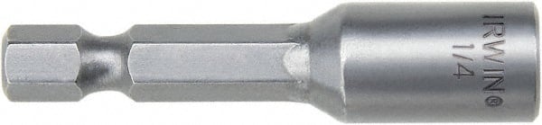 Irwin - 1/4" Magnetic Nutsetter - 1/4" Hex Drive, 4" OAL - Exact Tooling