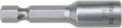 Irwin - 1/4" Magnetic Nutsetter - 1/4" Hex Drive, 4" OAL - Exact Tooling