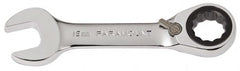 Paramount - 15mm 12 Point Combination Wrench - 15° Head Angle, 4-33/64" OAL, Chrome Vanadium Steel, Polished Finish - Exact Tooling