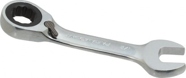 Paramount - 1/2" 12 Point Offset Combination Wrench - 15° Offset Angle, 4-9/32" OAL, Chrome Vanadium Steel, Polished Finish - Exact Tooling