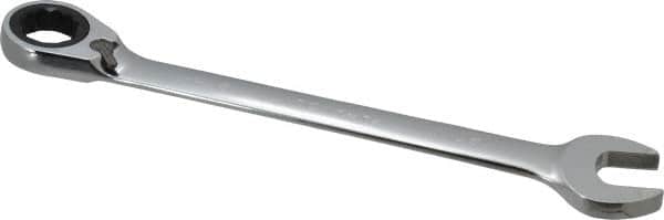 Paramount - 27mm 12 Point Combination Wrench - 15° Head Angle, 14-3/64" OAL, Chrome Vanadium Steel, Polished Finish - Exact Tooling