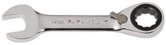 Paramount - 14mm 12 Point Combination Wrench - 15° Head Angle, 4-33/64" OAL, Chrome Vanadium Steel, Polished Finish - Exact Tooling