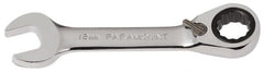 Paramount - 12mm 12 Point Combination Wrench - 15° Head Angle, 4-11/64" OAL, Chrome Vanadium Steel, Polished Finish - Exact Tooling